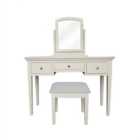 Charlotte 3 Drawer Dressing Table Set with Mirror, Ivory