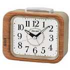 Seiko Bell Alarm Clock with Sweep Second Hand - Wood Finish