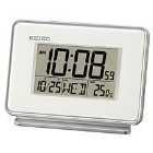 Seiko LCD Dual Alarm Calendar Clock - White