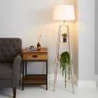 Beaumont Plant Stand Natural Wood Floor Lamp