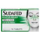 Sudafed Mucus Relief Triple Action Tablets 16 per pack