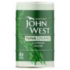 John West Tuna Chunks In Spring Water (4x145g) 4 x 96g