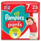 Pampers Baby-Dry Nappy Pants Size 7, 25 Nappies, 17kg+, Essential Pack 25 per pack