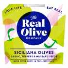 Real Olive Co. Organic Garlic & Pepper Olives, 150g