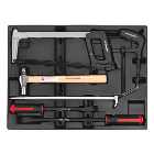 Sealey TBT30 6 Piece Tool Tray with Prybar, Hammer & Hacksaw Set