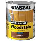Ronseal Quick Drying Woodstain - Satin Dark Oak 750ml