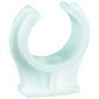 Primaflow White Plastic Pipe Clips - 15mm Pack Of 20