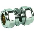 Primaflow Chrome Plated Compression Straight Coupling - 15mm