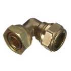 Primaflow Brass Compression Bent Tap Connector - 1/2in X 15mm