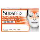 Sudafed Headcold Max Strength 16 per pack