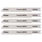 Wickes Universal Shank Fine Cut Jigsaw Blade For Metal - Pack Of 5