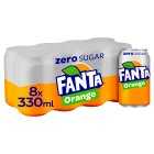 Fanta Orange Zero Can, 8x330ml