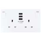 BG 13 Amp Twin Switched Socket with 3 x USB Ports - White