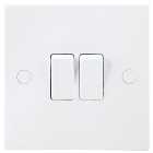 BG Double Switch 2 Gang 2 Way 10A White