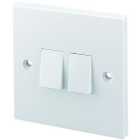Wickes 10 Amp 2 Gang 2 Way Light Switch - White