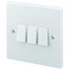 Wickes 10A 3 Gang 2 Way Light Switch - White