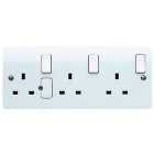 MK 13 Amp Double Pole Fused Triple Switched Socket - White