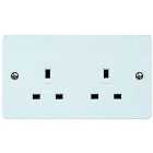 MK 13 Amp Unswitched Twin Socket - White
