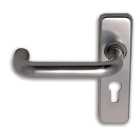 4FireDoors Roundbar Euro Profile Lock Lever Door Handle - Satin Aluminium 19mm