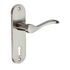 Paris Satin Nickel Lock Door Handle - 1 Pair