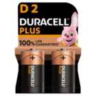 Duracell Plus D Alkaline Batteries 2 per pack