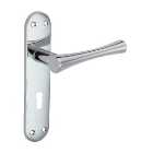 Monaco Polished Chrome Lock Door Handle - 1 Pair