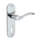 Paris Polished Chrome Lock Door Handle - 1 Pair
