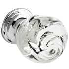 Wickes Rose Shaped Glass Door Knob - Chrome 30mm Pack of 4