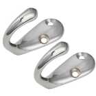 Wickes Chrome One Prong Hook - Pack of 2
