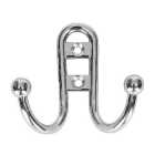 Wickes 2 Pronged Hat & Coat Hook Ball End - Chrome