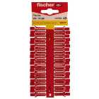 Fischer Red Plastic Wall Plugs - 6mm Pack Of 40