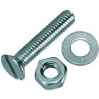 Wickes Machine Screws with Slot Head, Nut & Washer - M4 x 20mm Pack of 10