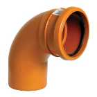 FloPlast 110mm Underground Drainage Bend Socket/Spigot 87.5 - Terracotta