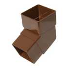 FloPlast 65mm Square Downpipe Offset Bend 112.5 - Brown