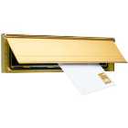 Wickes Internal Gold Letter Box Draught Excluder with Flap - 75 x 292mm