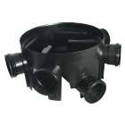 FloPlast 450mm Chamber Base with 5 Fixed Inlets - Black