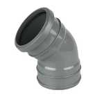 FloPlast 110mm Soil Pipe Offset Bend Ring Seal Top/Solvent Bottom 135 - Grey