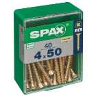 Spax PZ Countersunk Zinc Yellow Screws - 4 x 50mm Pack of 40