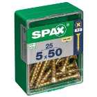 Spax PZ Countersunk Zinc Yellow Screws - 5 x 50mm Pack of 25