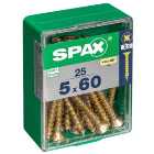 Spax PZ Countersunk Zinc Yellow Screws - 5 x 60mm Pack of 25