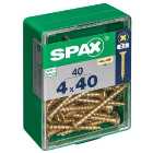 Spax PZ Countersunk Zinc Yellow Screws - 4 x 40mm Pack of 40