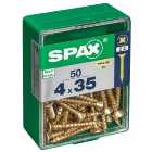 Spax PZ Countersunk Zinc Yellow Screws - 4 x 35mm Pack of 50