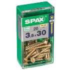 Spax PZ Countersunk Zinc Yellow Screws - 3.5 x 30mm Pack of 20