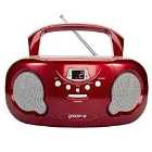 Groov-e Original Boombox Portable CD Player with Radio - Red