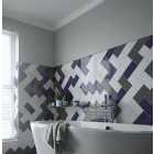 Wickes Cosmopolitan Flat Metro Cream Ceramic Wall Tile - 200 x 100mm