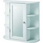 Wickes Single Mirror white Bathroom Cabinet with 6 Shelves - 580mm