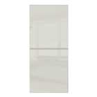 Spacepro Minimalist Sliding Wardrobe Door 2 Panel Silver Frame - Arctic White