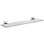 Croydex Flexi-Fix Chester Bathroom Glass Shelf - Chrome