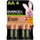Duracell Rechargeable AA 1300mAh Batteries 4 per pack