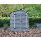 Palram Canopia Back to Wall Double Door Plastic Apex Shed with Skylight Roof - 6 x 3ft